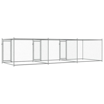 Jaula De Perros Con Puertas Acero Galvanizado Gris 6x2x1,5 M_5