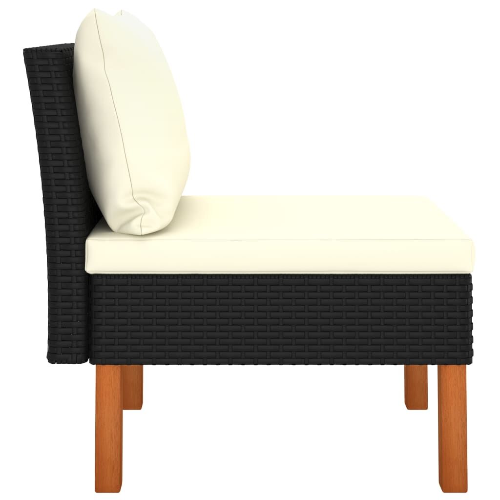 Vidaxl Sofás Centrales 2 Uds Ratán Sintético Y Madera De Eucalipto_4