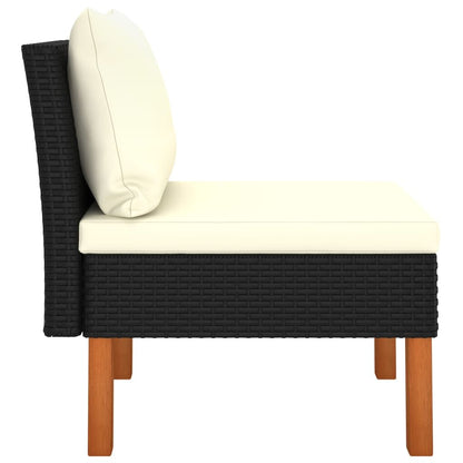 Vidaxl Sofás Centrales 2 Uds Ratán Sintético Y Madera De Eucalipto_4