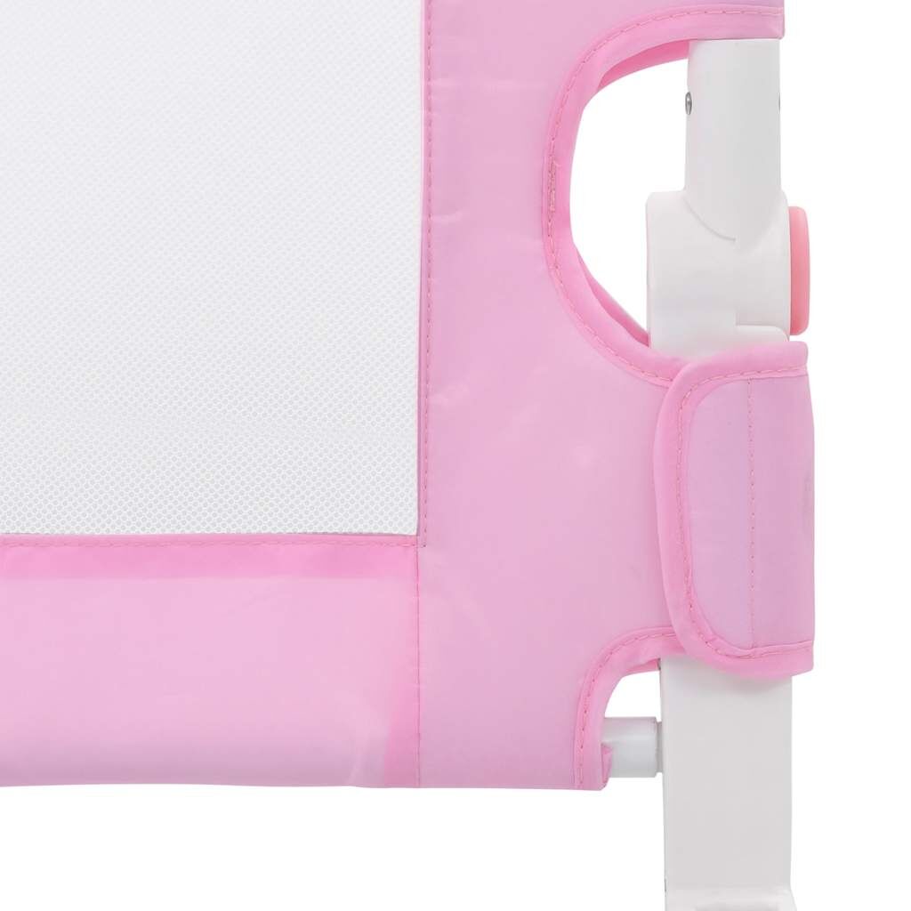 Vidaxl Barandilla De Seguridad Cama De Niño Poliéster Rosa 120x42 Cm_4