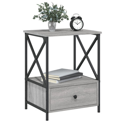 Mesita De Noche Madera De Ingeniería Gris Sonoma 50x41x65 Cm_1