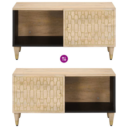 Mesa De Centro De Madera Maciza De Mango 80x50x40 Cm_4