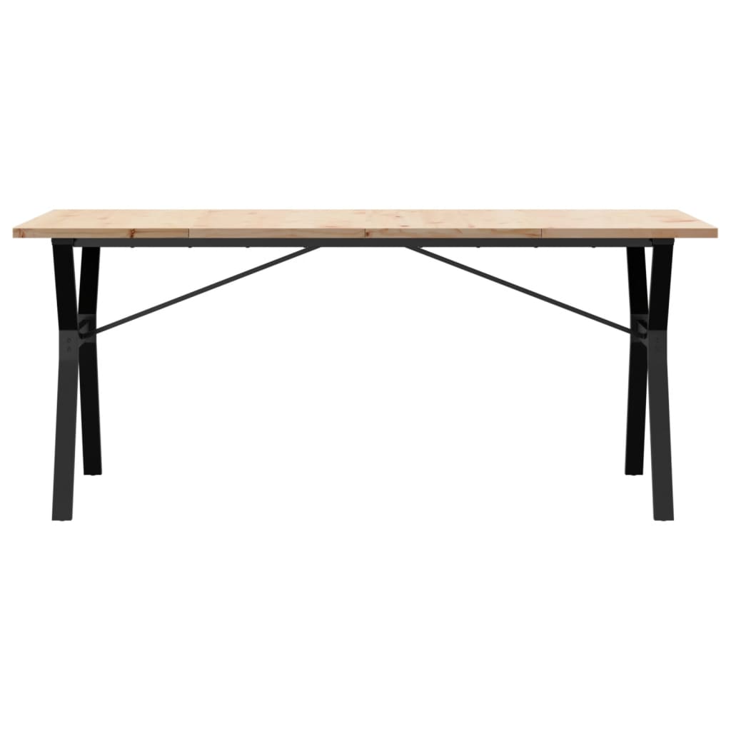 Mesa De Comedor Marco Y Madera Maciza Pino Acero 180x90x75,5 Cm_2