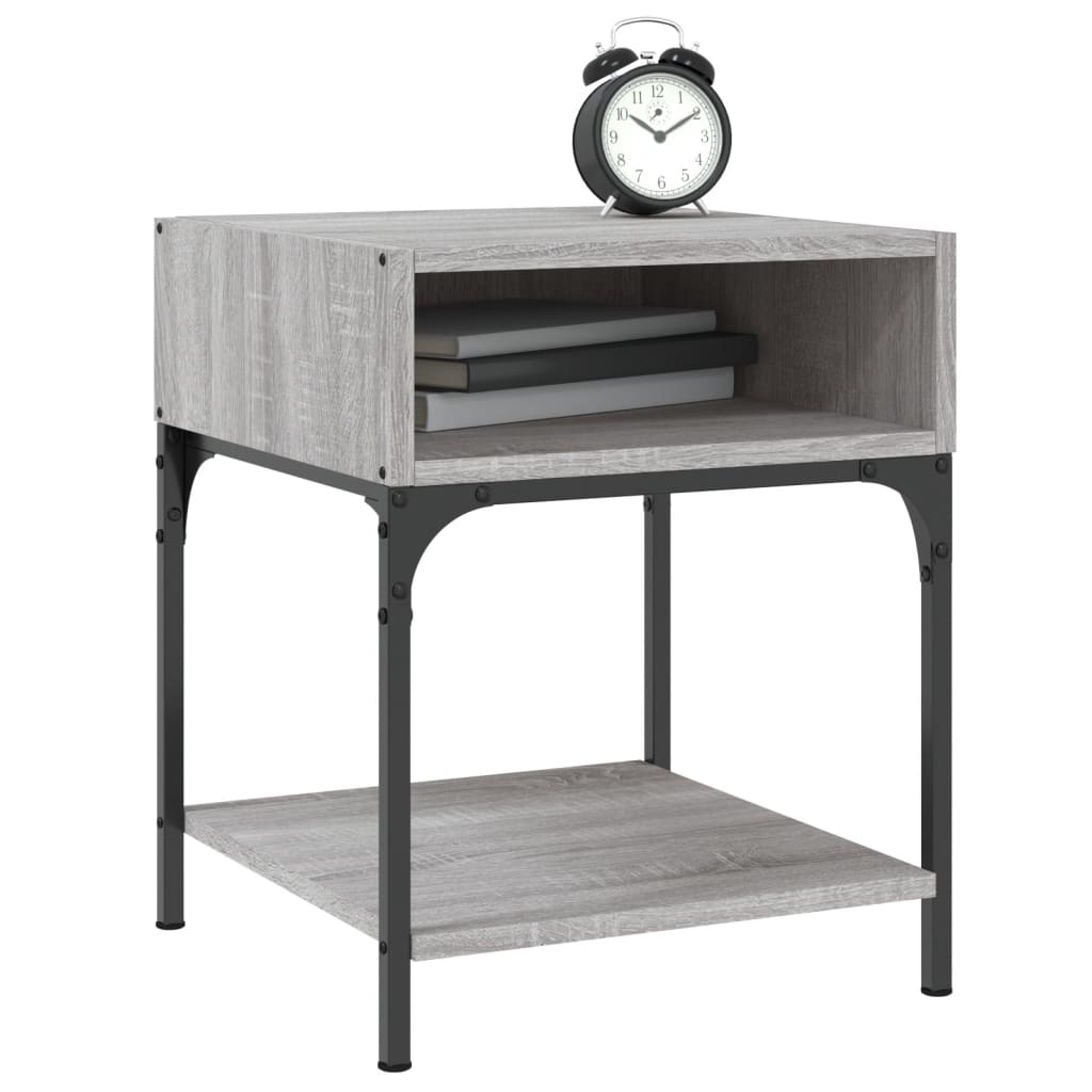 Mesita De Noche Madera De Ingeniería Gris Sonoma 40x41x50 Cm_1