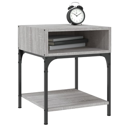 Mesita De Noche Madera De Ingeniería Gris Sonoma 40x41x50 Cm_1