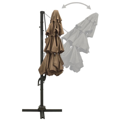 Vidaxl Sombrilla Jardín De 4 Niveles Con Palo De Aluminio Taupe 3x3 Cm_4