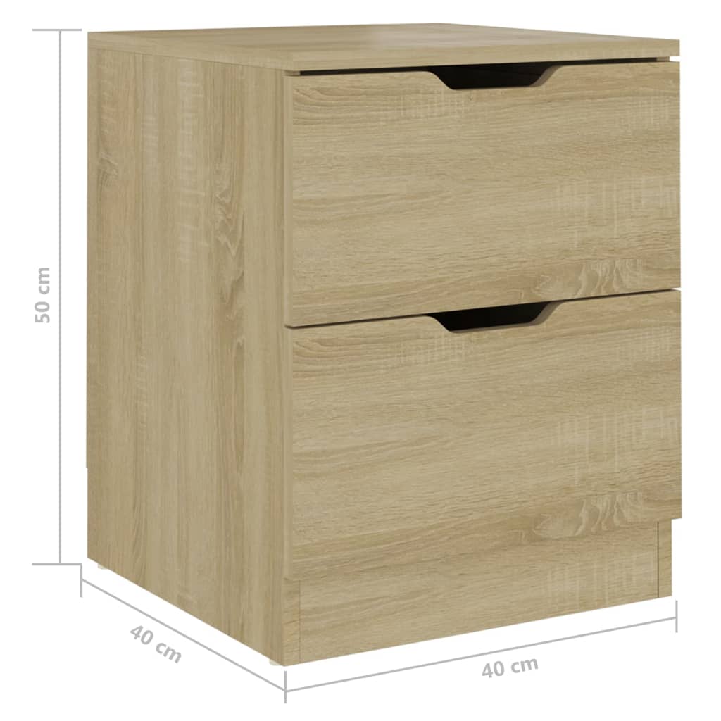 Mesita De Noche Madera De Ingeniería Roble Sonoma 40x40x50 Cm_4