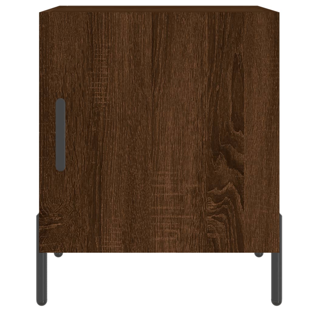 Mesita De Noche Madera De Ingeniería Marrón Roble 40x40x50 Cm_4
