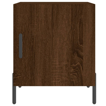 Mesita De Noche Madera De Ingeniería Marrón Roble 40x40x50 Cm_4
