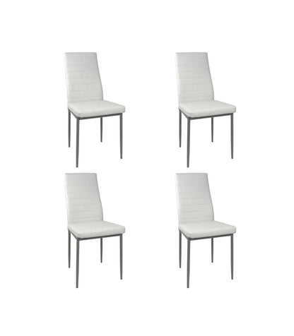 Pack De 4 Sillas Md-galera Tapizadas En Tejido Pu Blanco, 93cm(alto) 43cm(ancho) 42.5cm(la_0