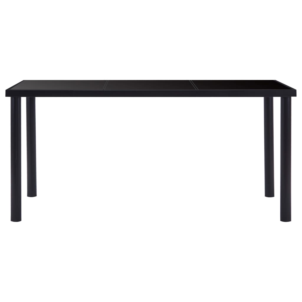 Mesa De Comedor De Vidrio Templado Negro 160x80x75 Cm_0