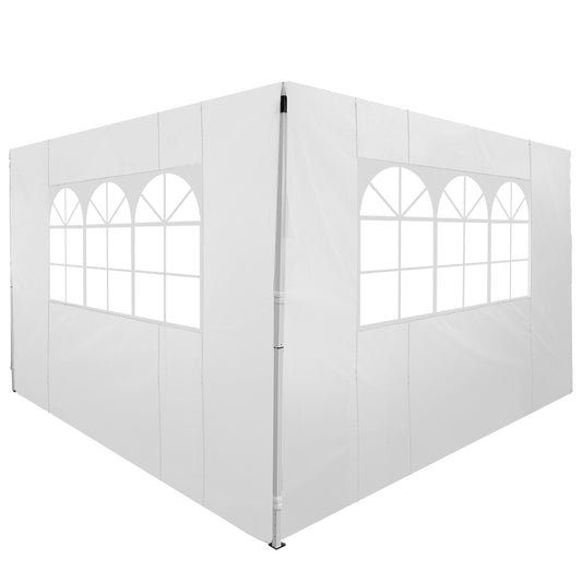 Outsunny 2 Paredes Laterales 2,95x2m Con Ventanas Para Carpa 3x3 3x6 3x9 Blanco_0