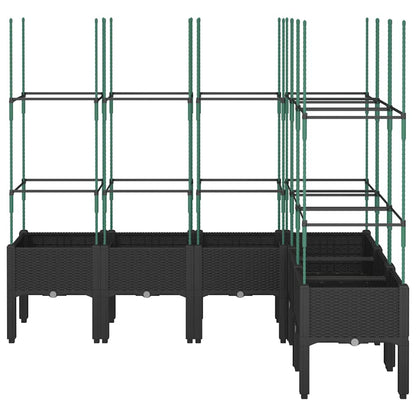 Jardinera Con Enrejado Pp Negro 160x120x142,5 Cm_2