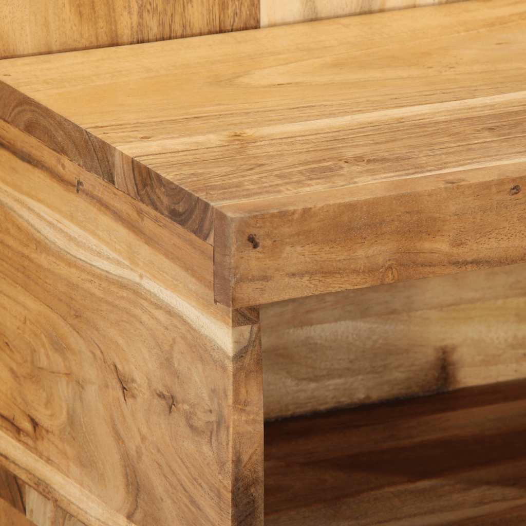 Mesita De Noche Madera Maciza De Acacia 50x27x50 Cm_3