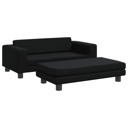 Cama De Perros Con Extensión Cuero Sintético Negro 100x50x30 Cm / Vetonek_5