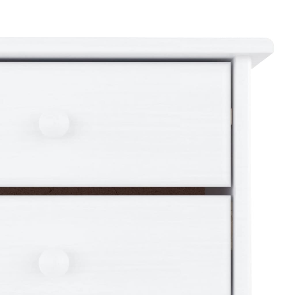 Mueble Zapatero Alta Madera Maciza De Pino Blanco 77x35x96 Cm / Vetonek_4