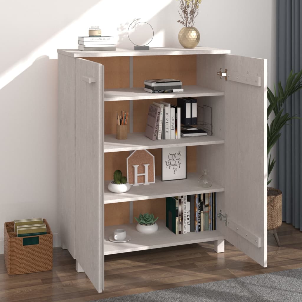 Zapatero Hamar Madera Maciza De Pino Blanca 85x40x108 Cm / Vetonek_3