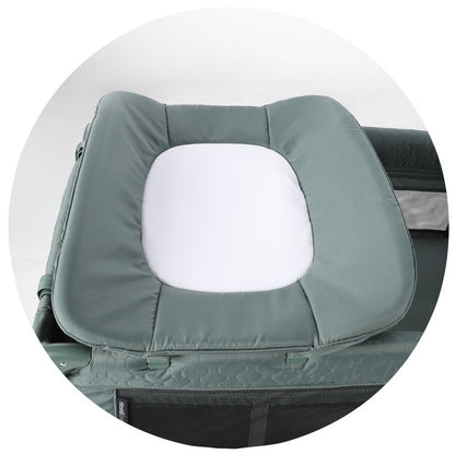 Cuna De Viaje Doble Altura Con Cambiador Y Carrusel Bella Pastel Green_4