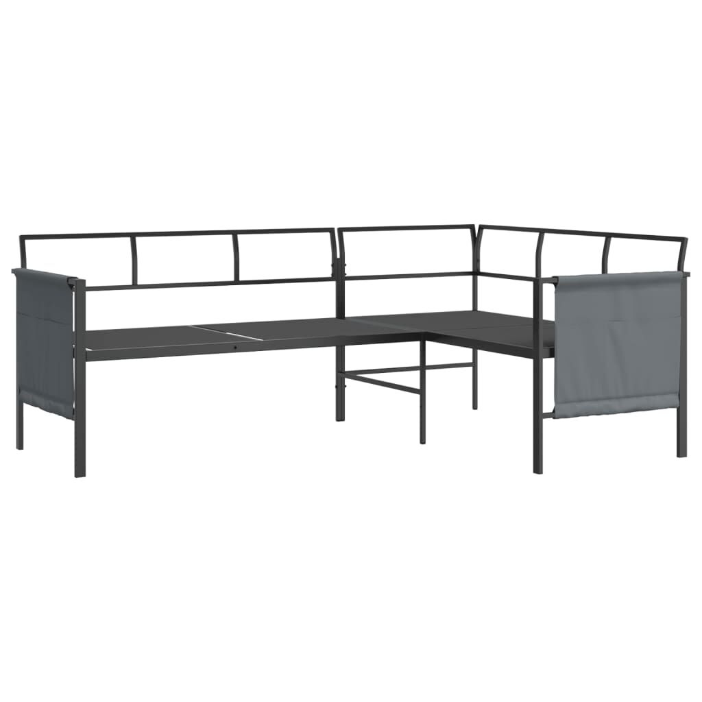 Vidaxl Juego De Muebles De Jardín 2 Piezas Acero Gris Antracita_3