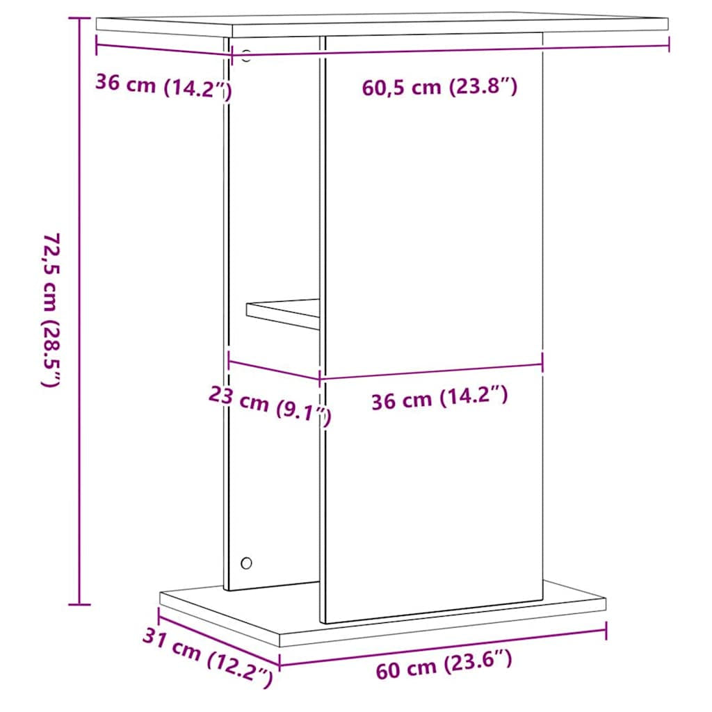 Vidaxl Soporte Para Acuario De Roble Artesanal, 36 X 60,5 X 72,5 Cm, Madera De Ingeniería_2