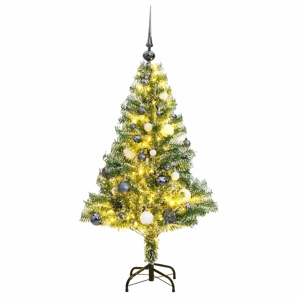 Vidaxl Árbol De Navidad Artificial Con 150 Leds Bolas Y Nieve 120 Cm_0