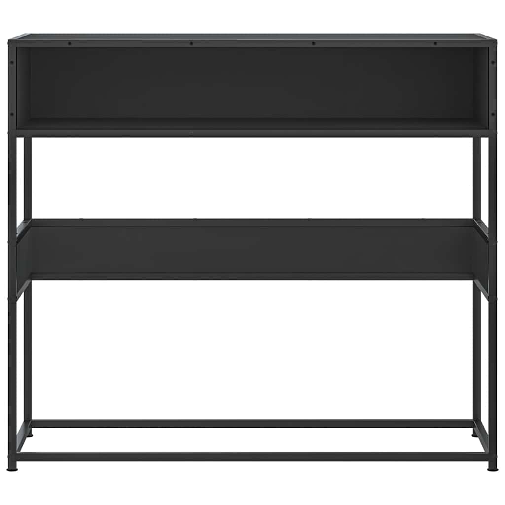 Mesa Consola De Madera Contrachapada Negro 90x35x80 Cm_2
