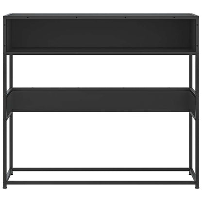 Mesa Consola De Madera Contrachapada Negro 90x35x80 Cm_2