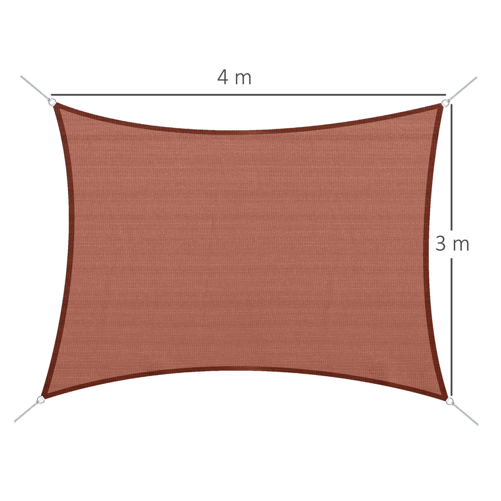 Outsunny Toldo De Vela Sombrilla Parasol Rectángulo Tejido De Poliester 185 G/m²_2