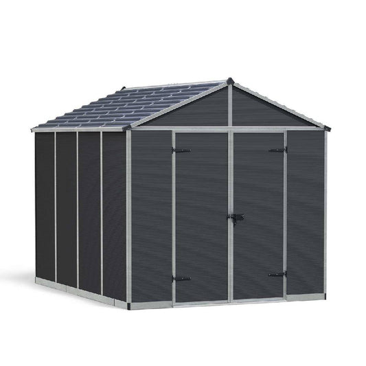 Cobertizo de jardín Rubicon 237x303 cm gris oscuro Canopia