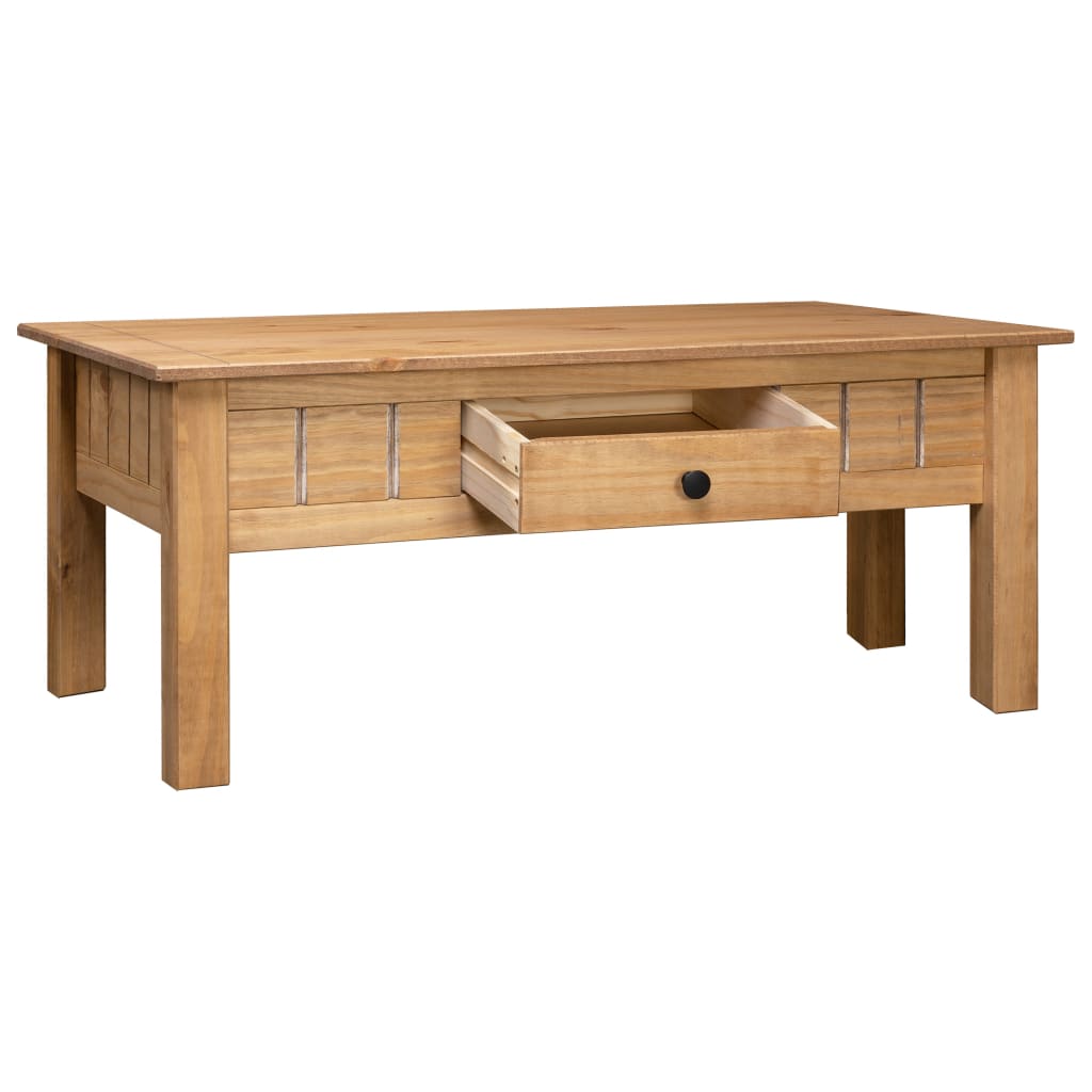 Mesa De Centro Madera Maciza De Pino Estilo Panamá 100x60x45 Cm_1