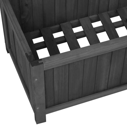 Jardinera Enrejada De Jardín Madera De Abeto Negro 70x30x135cm_5