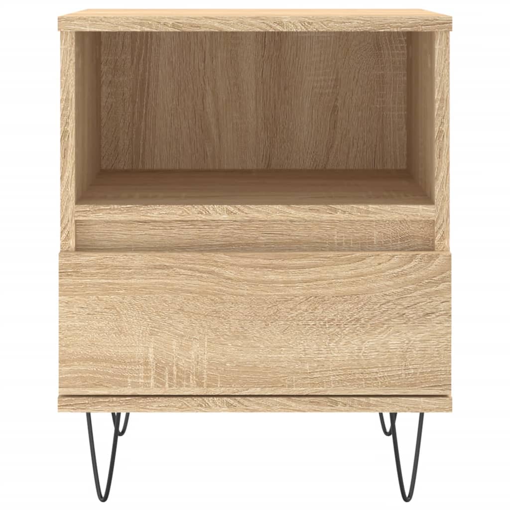 Mesita De Noche Madera De Ingeniería Roble Sonoma 40x35x50 Cm_4