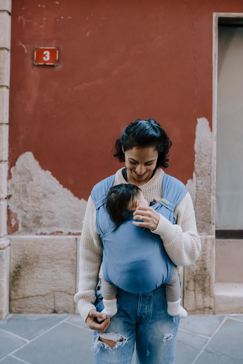 Portabebé Evolutivo Fular Mochila Boba Bliss Vintage Blue_1