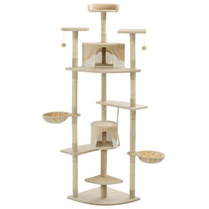 Vidaxl Rascador Para Gatos Con Poste De Sisal 203 Cm Beige Y Blanco_0