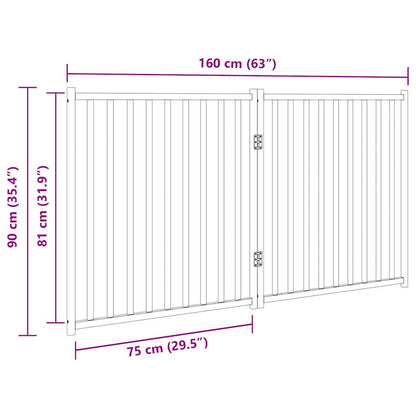 Vidaxl Puerta Para Perros Plegable 2 Paneles Madera De Abeto 160 Cm_2