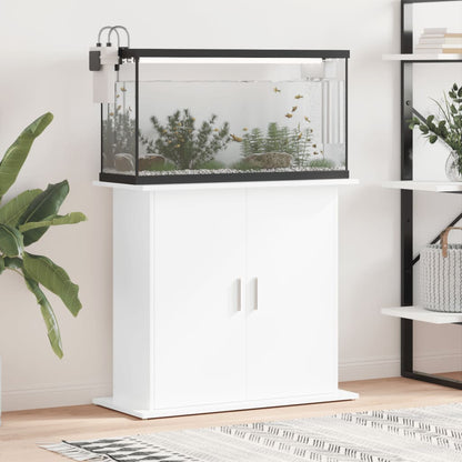 Vidaxl Soporte De Acuario Madera Ingeniería Blanco Brillo 81x36x73 Cm_1