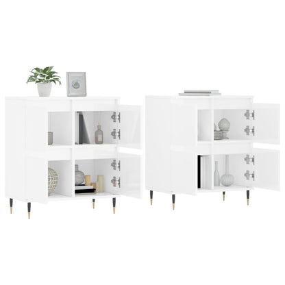 Aparadores 2 Uds Madera Contrachapada Blanco Brillo_2
