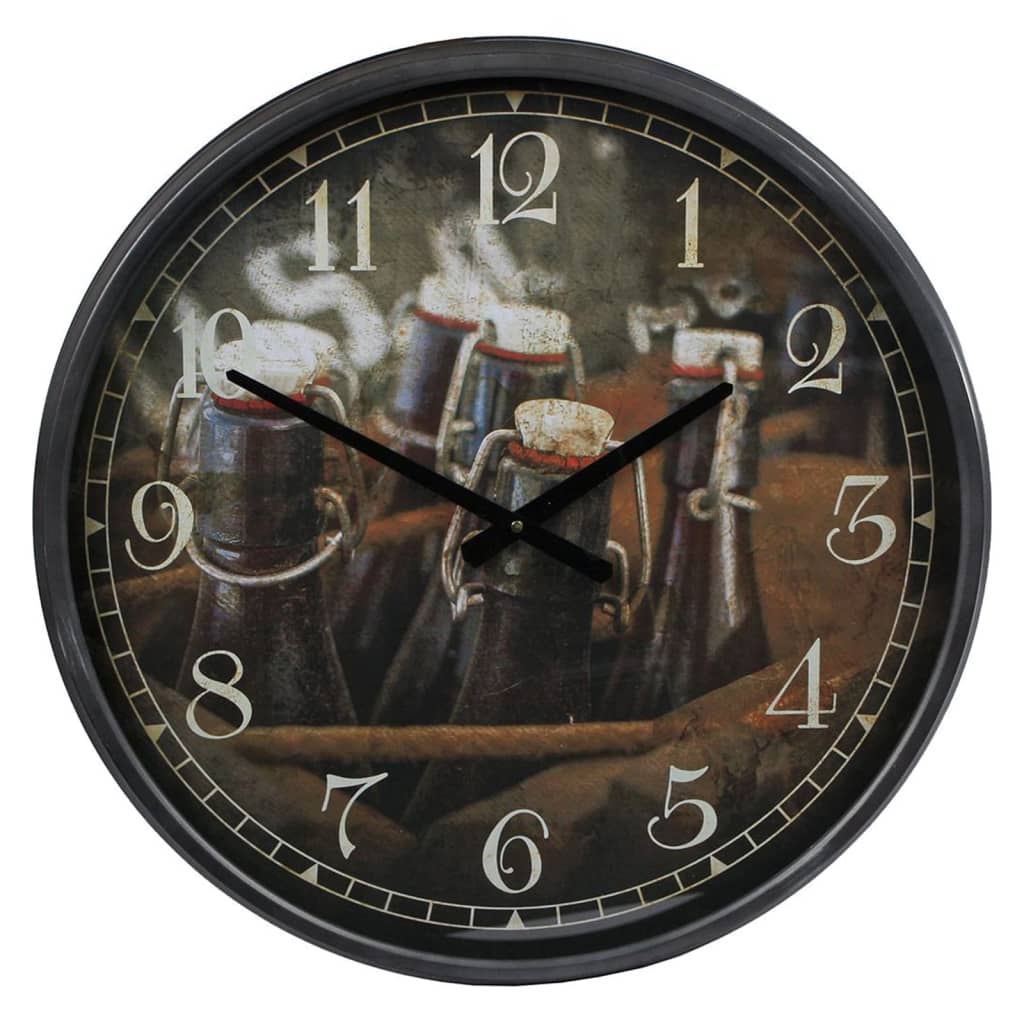 Gifts Amsterdam Reloj De Pared Bottles In Crate Metal Negro 51 Cm_0