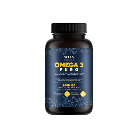 Omega 3 Puro (120 perlas) - 600 Mg Epa Y 800mg Dha | Aceite De Pescado Con Vitamina D | Sabor Limón_0