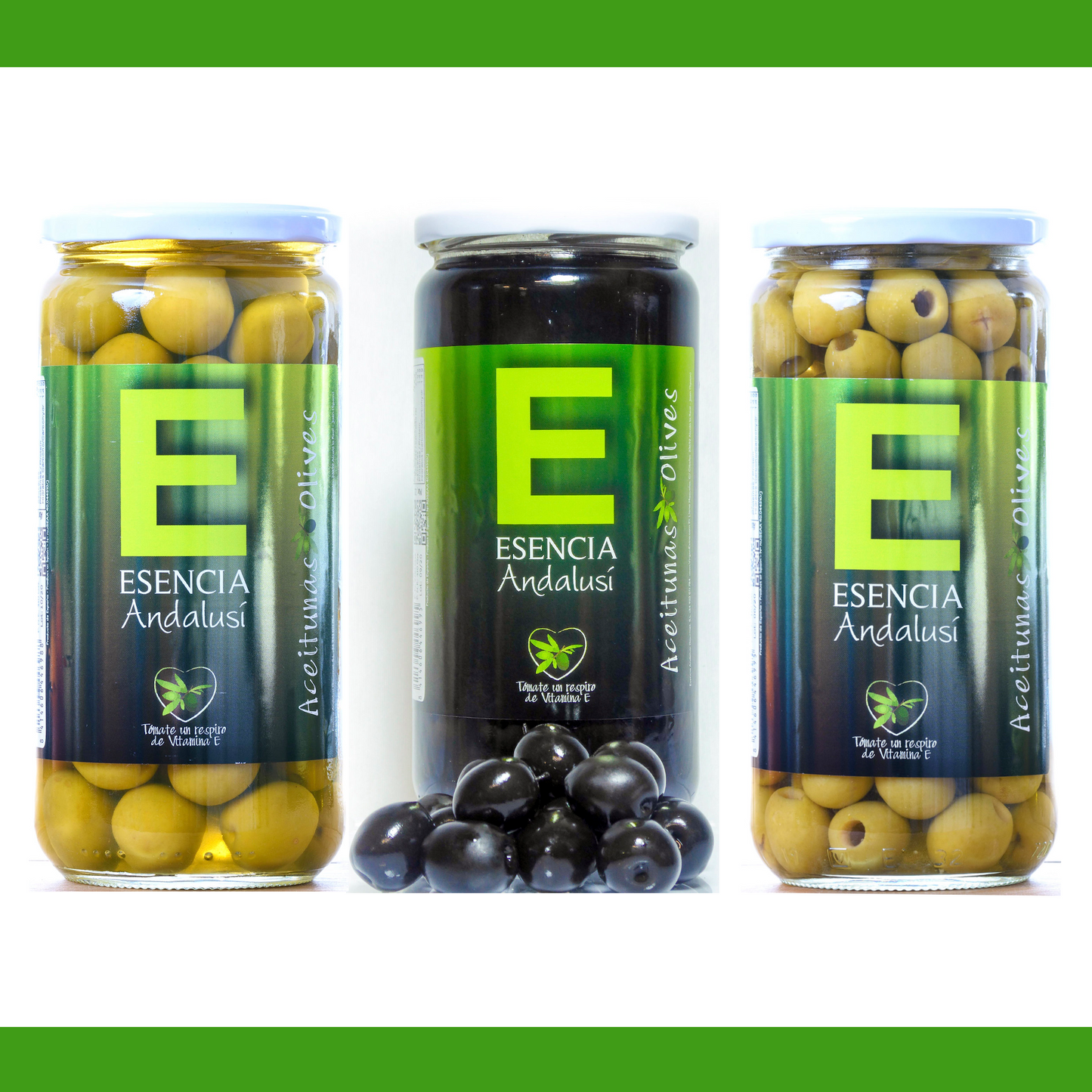 Pack Aceitunas Manzanilla 3 X 700 Gr: Manzanilla Extra Con Hueso, Manzanilla Sin Hueso Y Aceitunas Negras_0