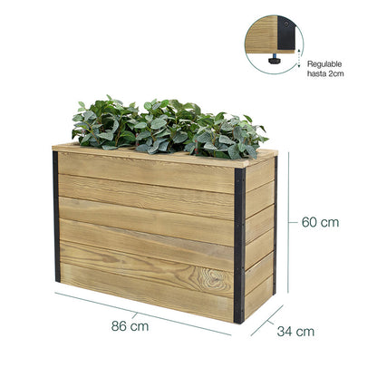 Jardinera De Madera Con Autorriego 86x34x60 Cm Nidum Hortalia_5