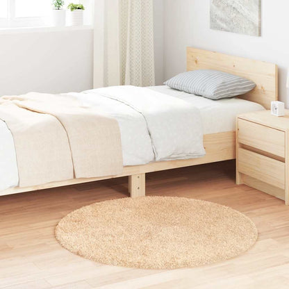 Vidaxl Alfombra Peluda De Pelo Largo Navarra Beige 100x100cm Poliéster_1