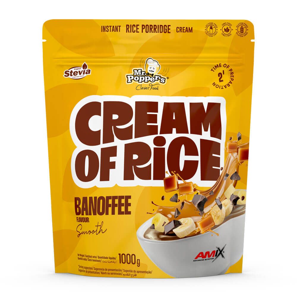 Cream Of Rice (crema De Arroz) - 1kg - Banana Dulce De Leche - Harina De Arroz - Amix Nutrition_0