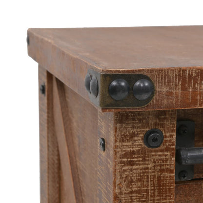 Mesa Consola De Madera De Abeto Maciza Marrón 131x35,5x75 Cm_4