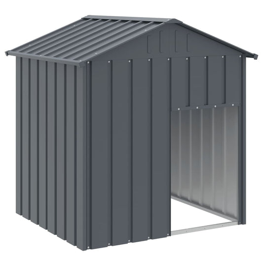 Vidaxl Caseta Perros Con Tejado Acero Galvanizado Gris 117x103x123cm_0