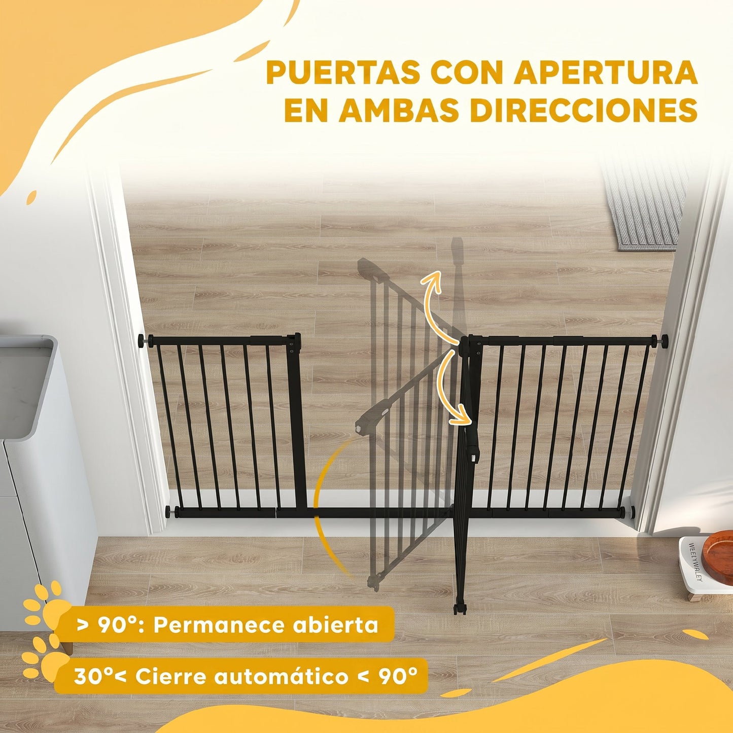 Pawhut Barrera De Seguridad Para Perros Extensible 74-147_4