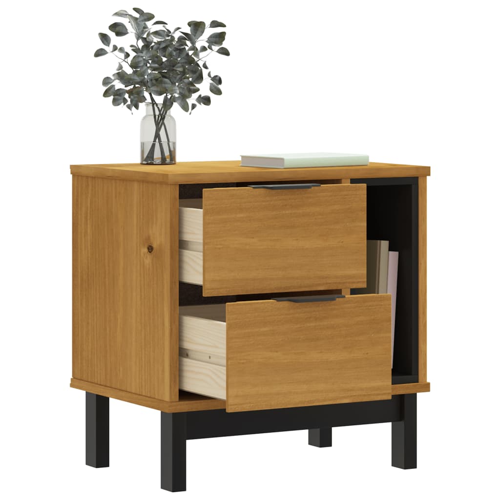 Mesita De Noche Flam Madera Maciza De Pino 49x35x50 Cm_1