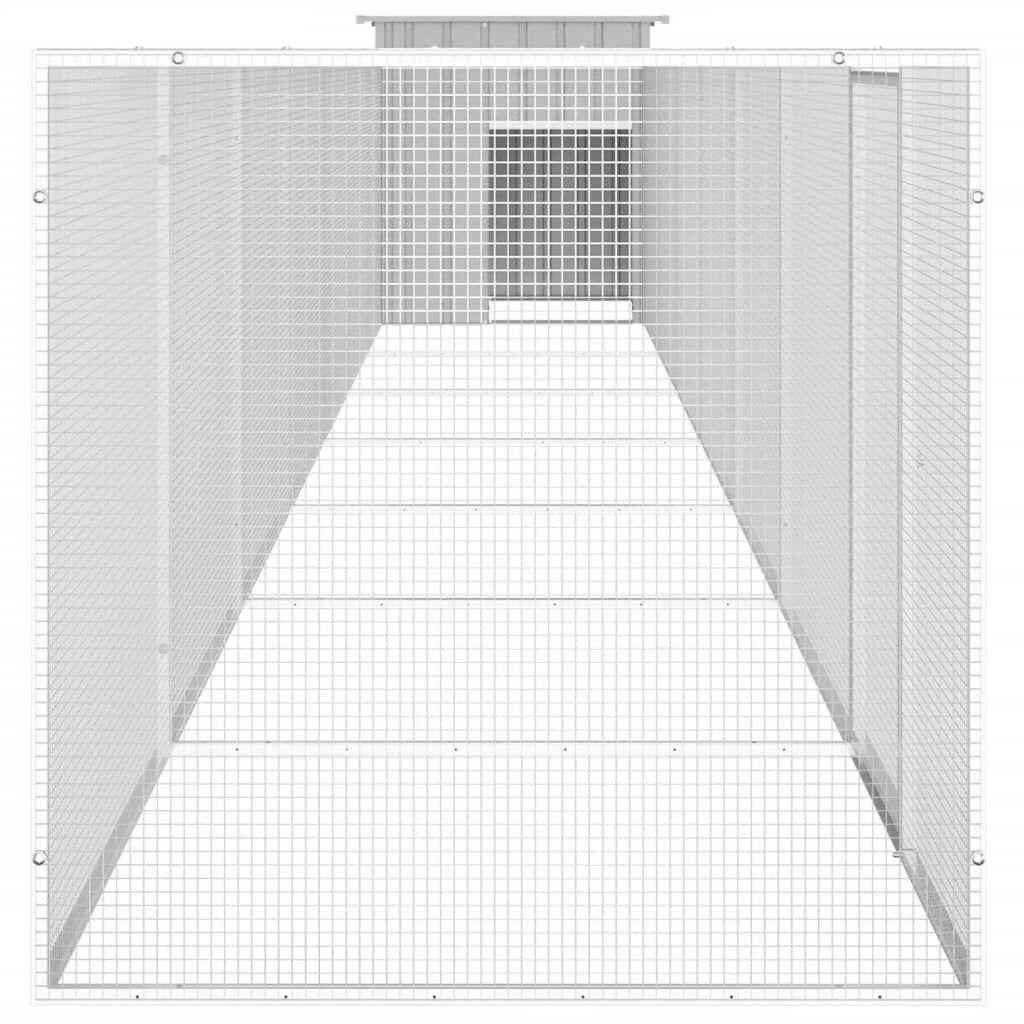 Vidaxl Gallinero De Acero Galvanizado Gris 700x91x100 Cm_3