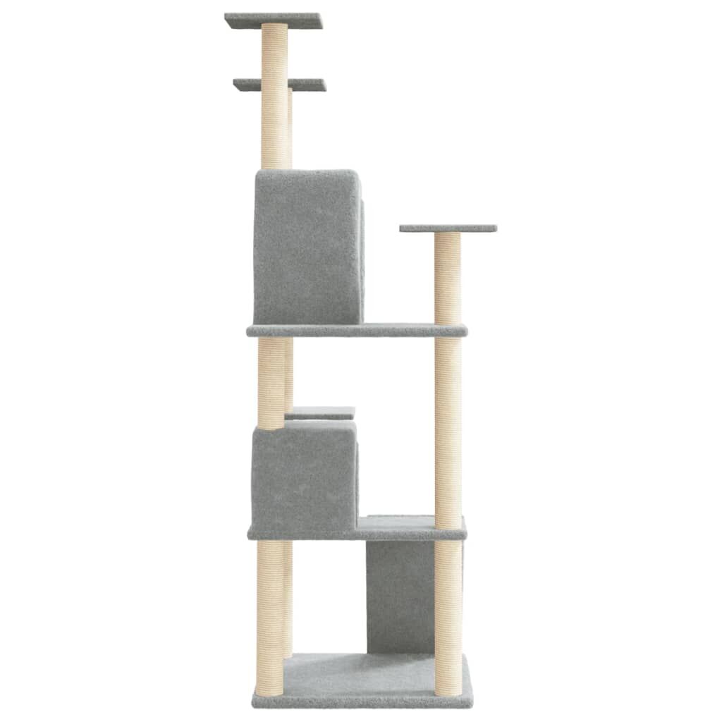 Vidaxl Rascador Para Gatos Con Postes De Sisal Gris Claro 153 Cm_3