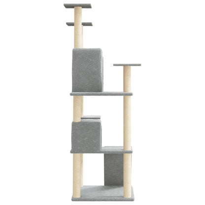 Vidaxl Rascador Para Gatos Con Postes De Sisal Gris Claro 153 Cm_3